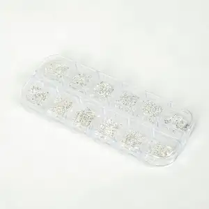 Renkli Tırnak Taşı Seti 12Li Nail Art Süsleme Parlak Kristal Boncuk Seti QA-102