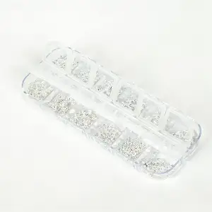 Renkli Tırnak Taşı Seti 12Li Nail Art Süsleme Parlak Kristal Boncuk Seti QA-102