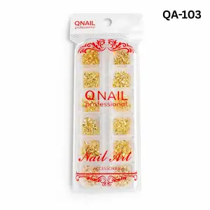 Renkli Tırnak Taşı Seti 12Li Nail Art Süsleme Parlak Kristal Boncuk Seti QA-103