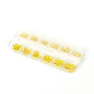 Renkli Tırnak Taşı Seti 12Li Nail Art Süsleme Parlak Kristal Boncuk Seti QA-103
