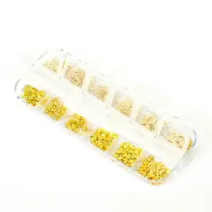 Renkli Tırnak Taşı Seti 12Li Nail Art Süsleme Parlak Kristal Boncuk Seti QA-103