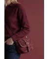 kadın nubuk deri baget omuz çantası