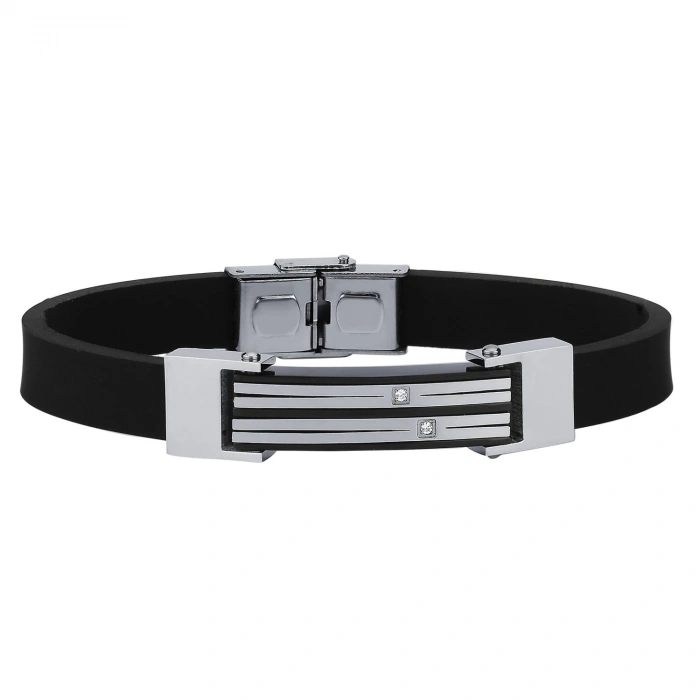 Alejandro Erkek Kauçuk Çelik Bileklik