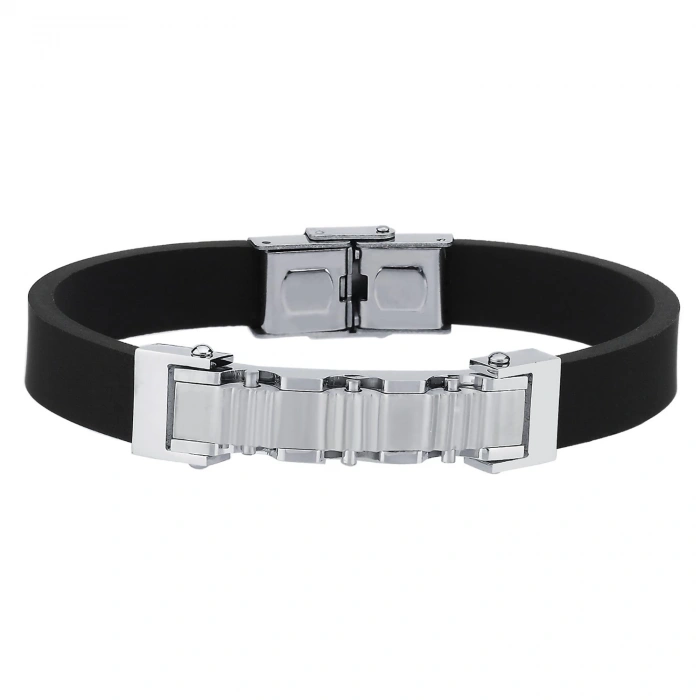 Angelo Erkek Kauçuk Çelik Bileklik