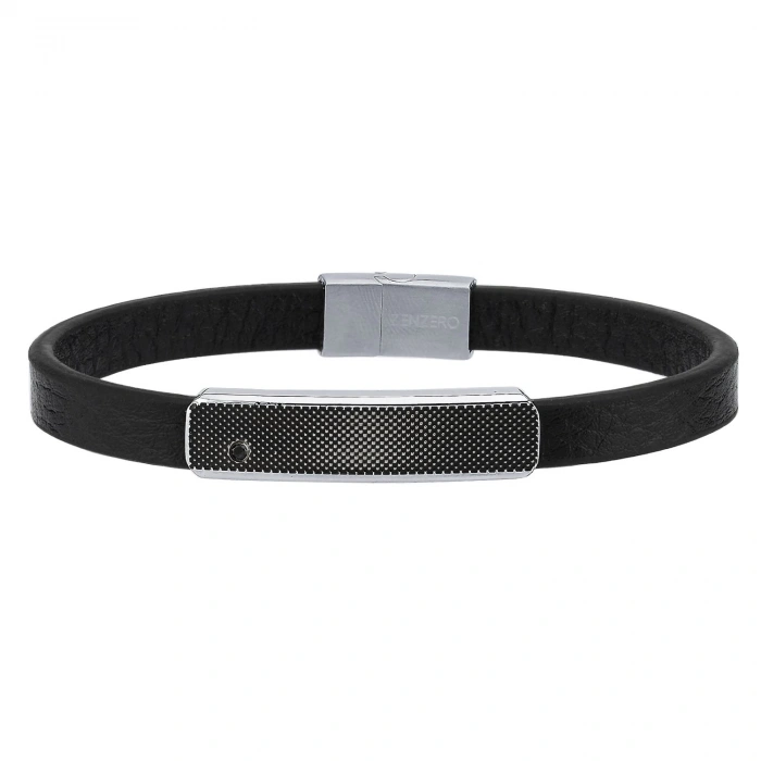 Benedicto Erkek Deri Çelik Bileklik