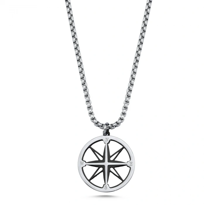 Compas Black Erkek Çelik Kolye