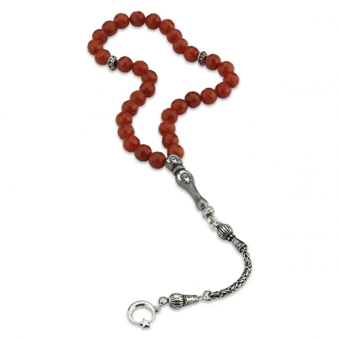 Elmas Kesim Akik Taşlı Tesbih