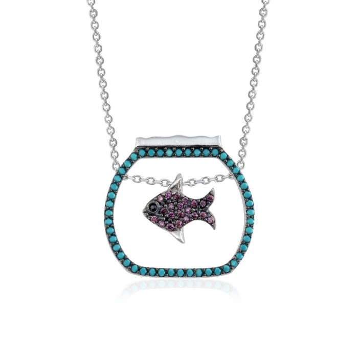 Gümüş Akvaryum Kolye