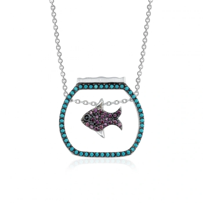 Gümüş Akvaryum Kolye