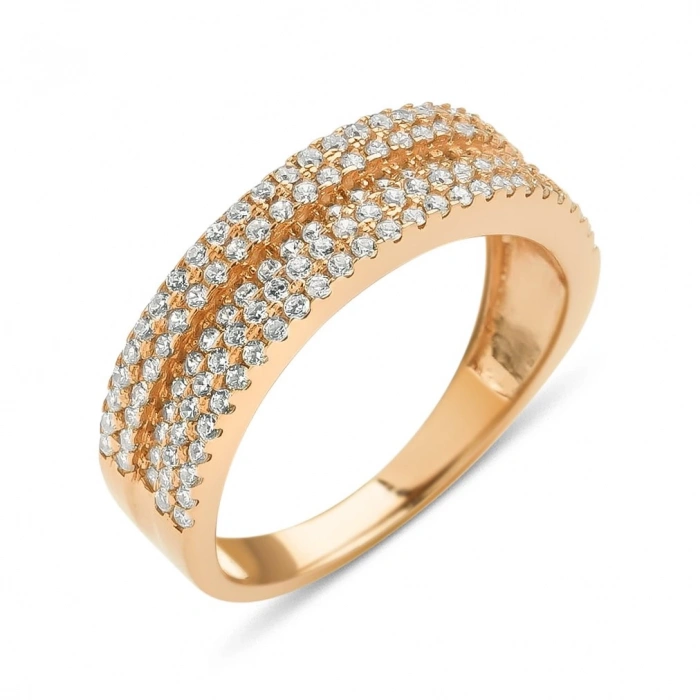 Gümüş Beş Sıralı Taşlı Yüzük