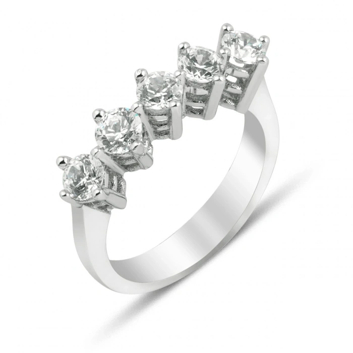 Gümüş Beş Taş Yüzük