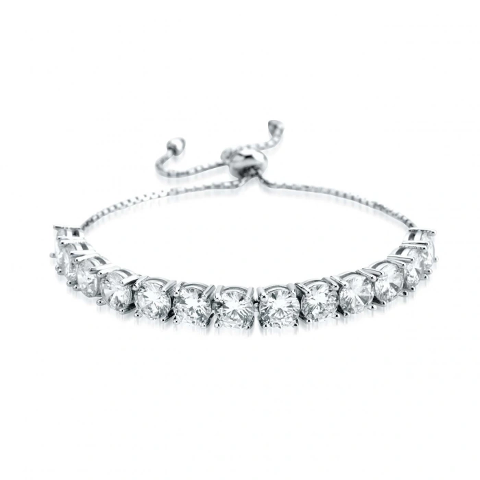 Gümüş Büyük Taşlı Su Yolu Bileklik