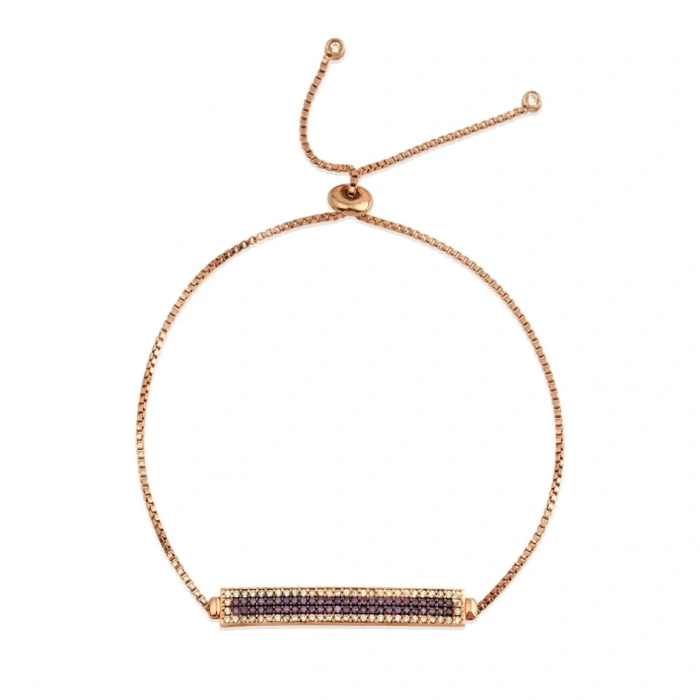 Gümüş Çoklu Sıralı Bileklik Rose