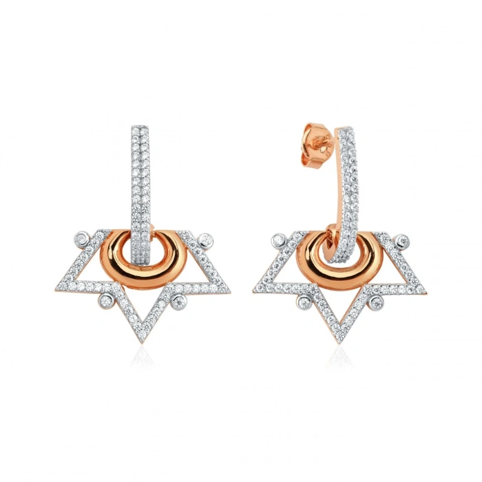 Gümüş Crown Küpe