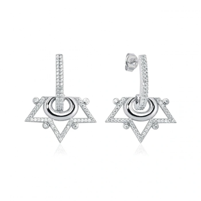 Gümüş Crown Küpe