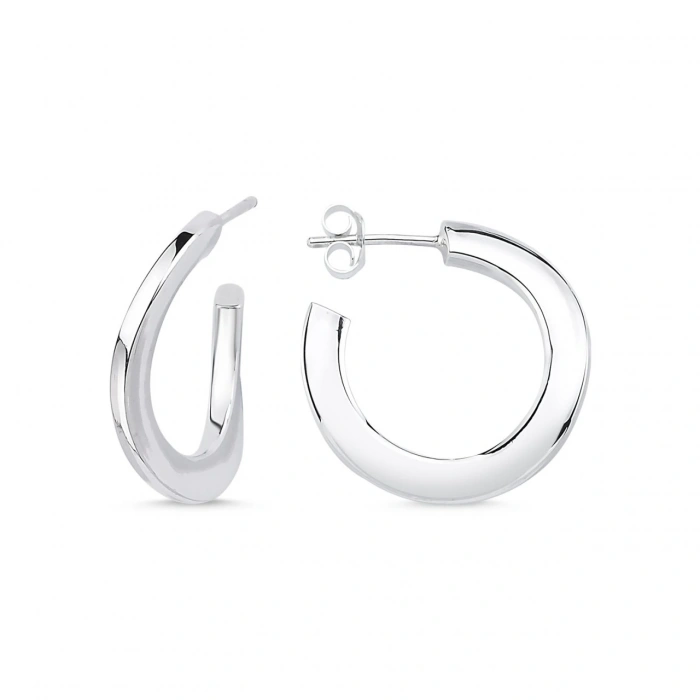 Gümüş Düz Halka Küpe