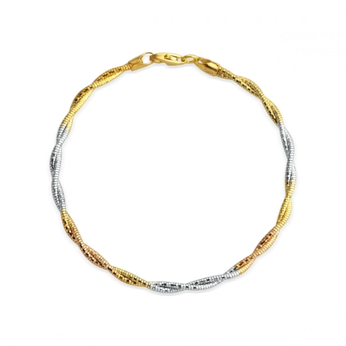 Gümüş Fortuno Üç Renkli Bileklik