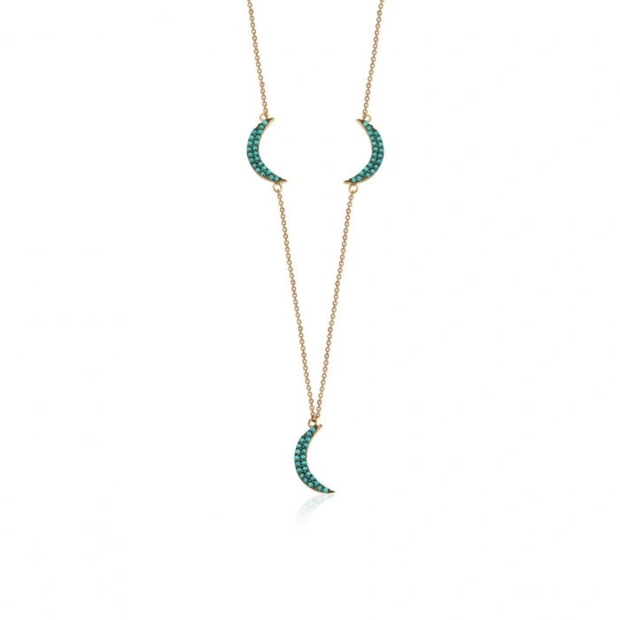 Gümüş Hilal Motifli Kolye