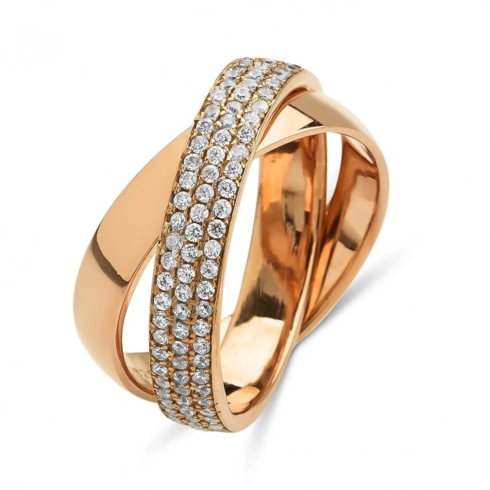 Gümüş İkili Sıralı Taşlı Yüzük