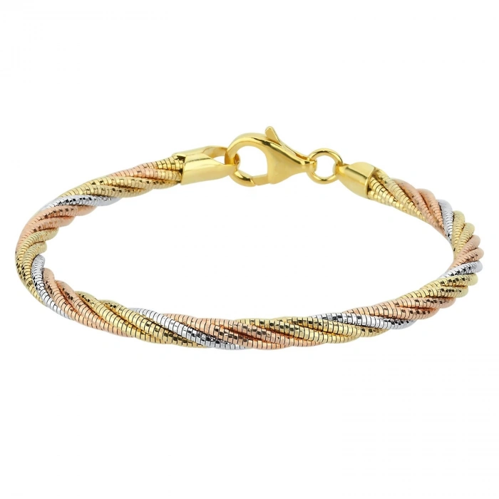 Gümüş Kleopatra Gold Kalın Bileklik