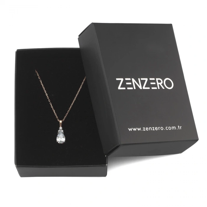 Gümüş Otantik Taşlı Damla Kolye