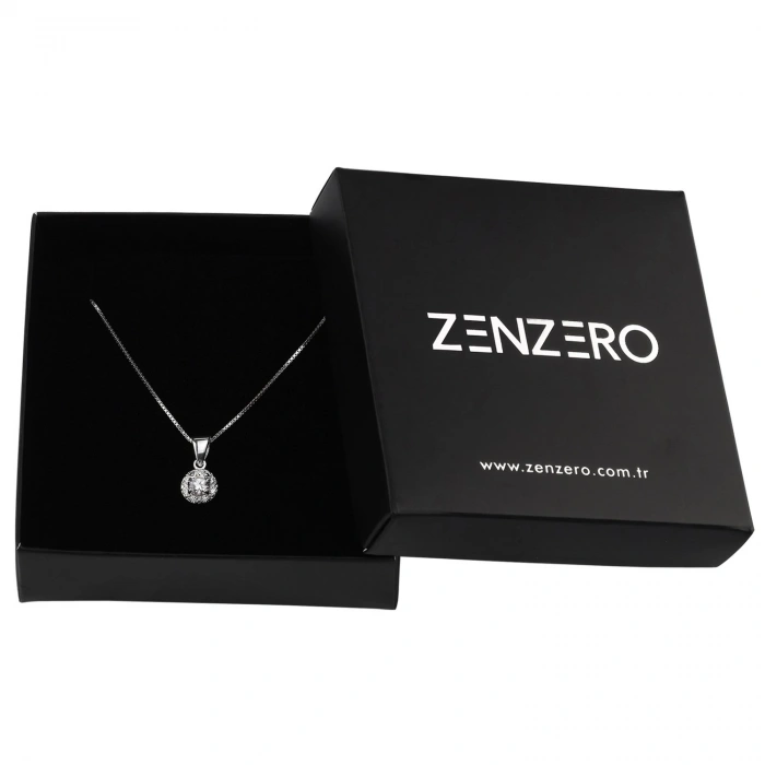 Gümüş Pırlanta Görünümlü Kolye