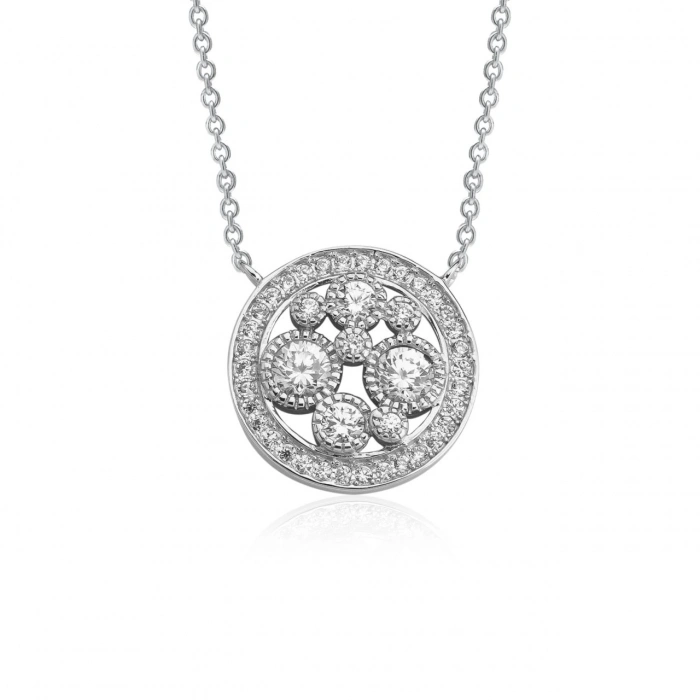 Gümüş Pırlanta Montürlü Kolye