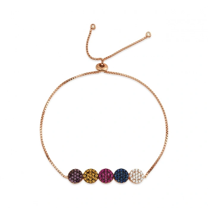 Gümüş Renkli Yuvarlak Bileklik Rose