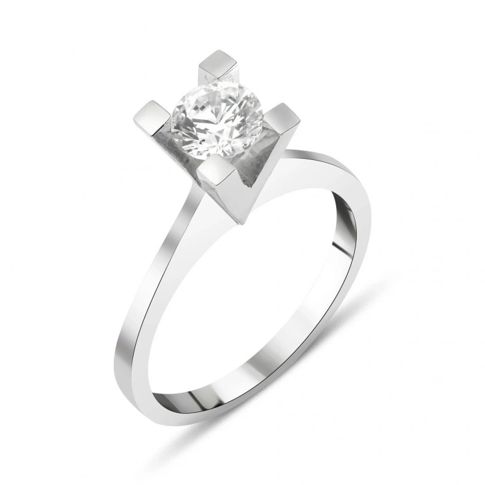 Gümüş Tek Taş Yüzük