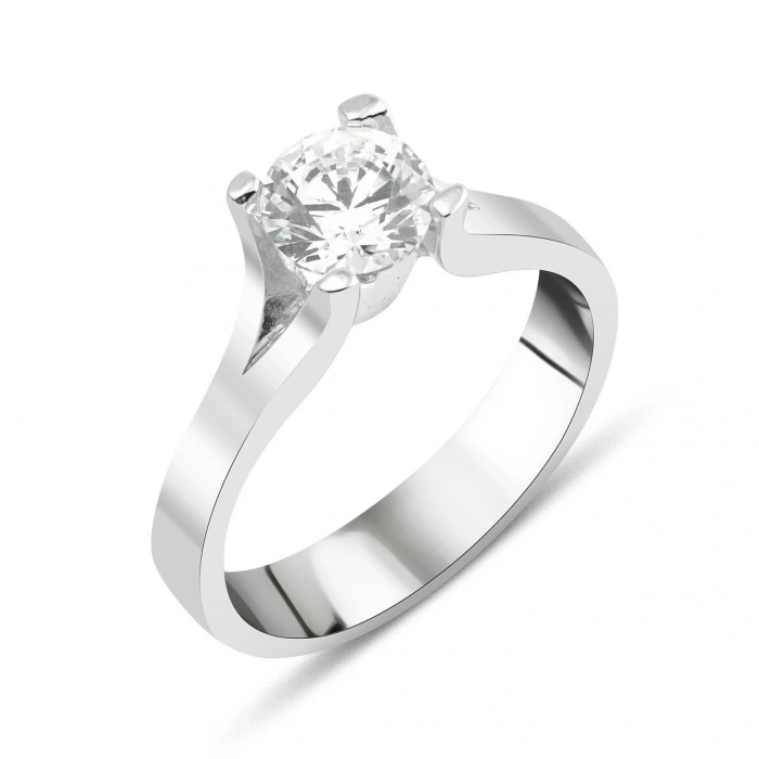 Gümüş Tek Taş Yüzük