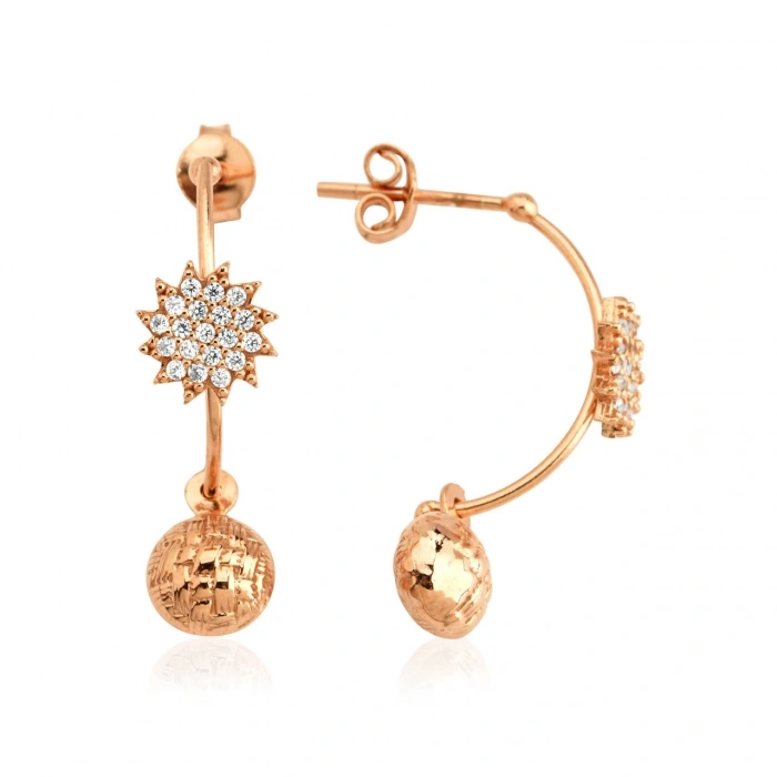 Gümüş Toplu Yıldız Küpe