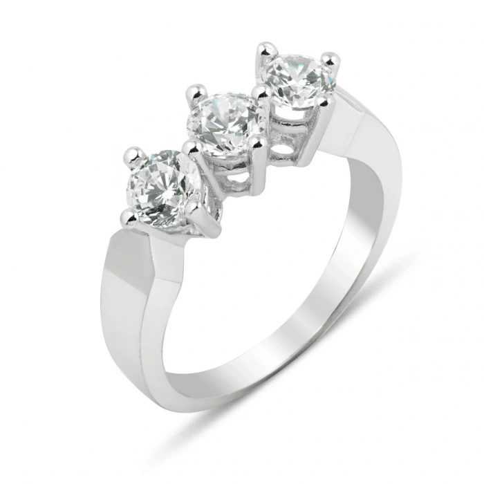 Gümüş Üç Taş Yüzük