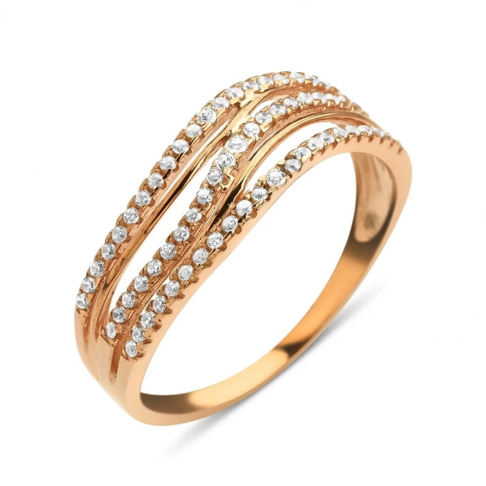 Gümüş Üçlü Sıralı Taşlı Yüzük