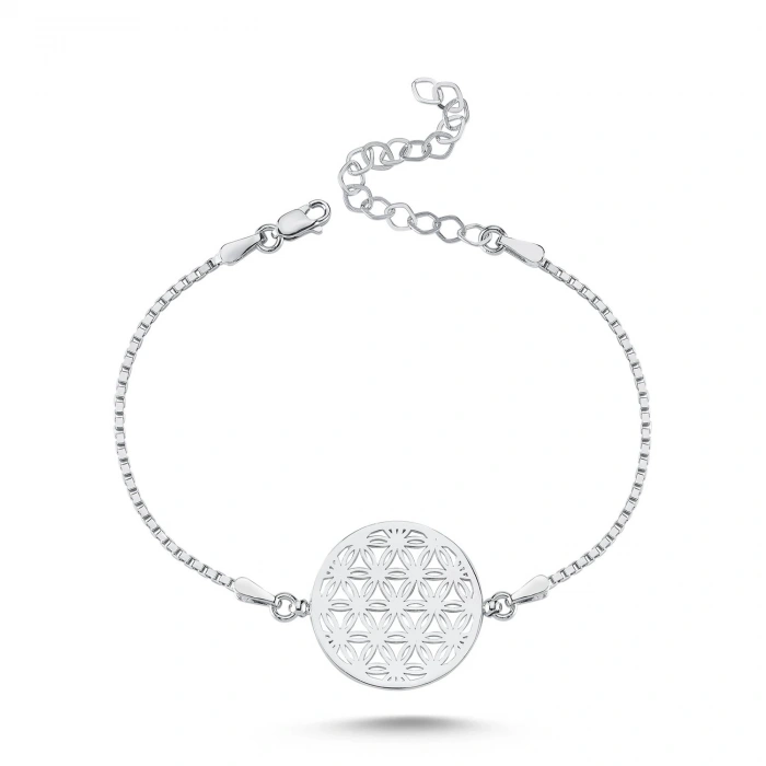 Gümüş Yaşam Çiçeği Bileklik