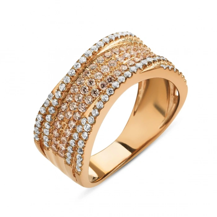 Gümüş Yedi Sıralı Rose Quartz Taşlı Yüzük