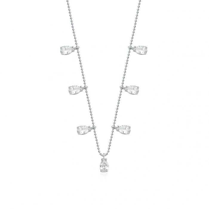 Gümüş Yedi Taşlı Kolye