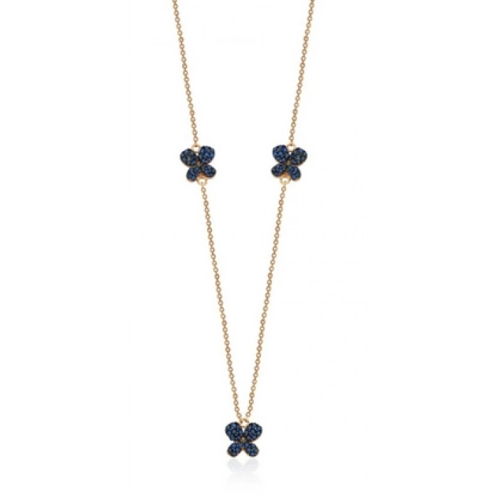 Gümüş Yonca Motifli Şans Kolyesi Rose