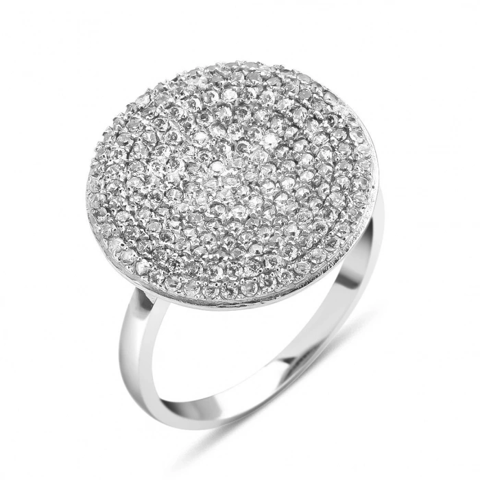 Gümüş Yuvarlak Taşlı Yüzük