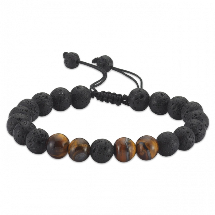 Lava Taşlı Kaplan Gözü Bileklik