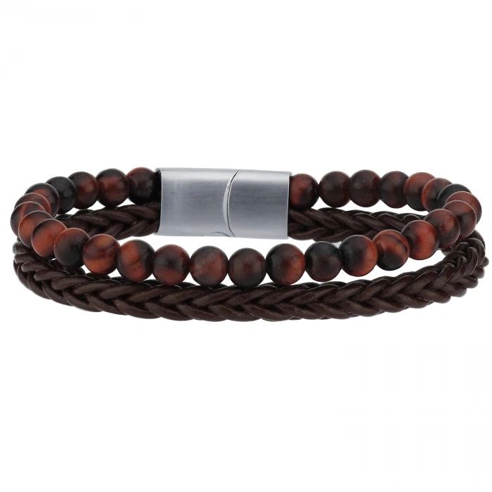 Martin Erkek Deri Çelik Bileklik