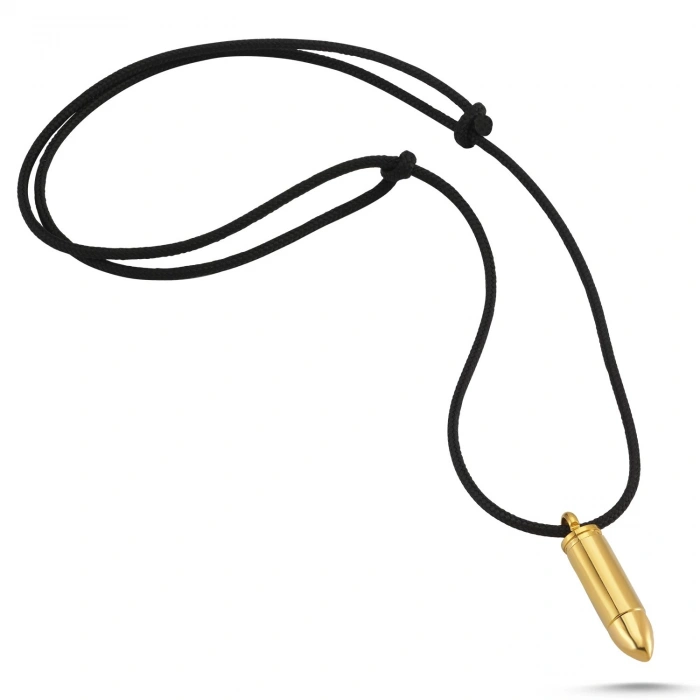 Mermi Gold Çelik Kolye