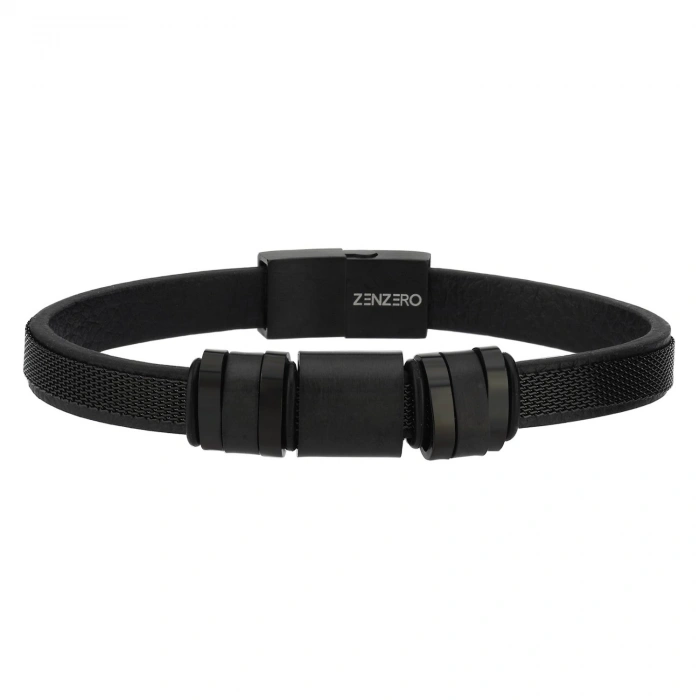 Rafael Erkek Deri Çelik Bileklik