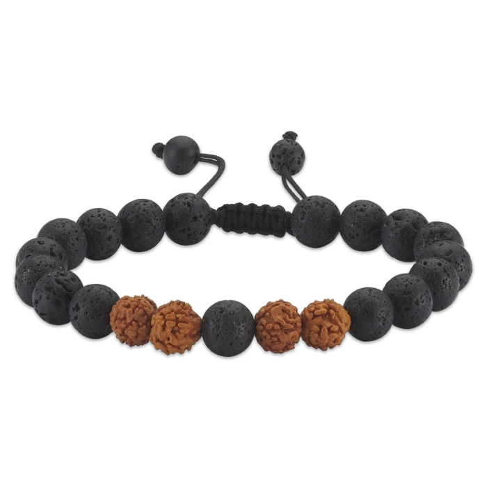Rudraksha Tohumlu Lava Taşlı Bileklik