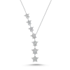 Gümüş Comet Yıldızı Kolye Beyaz Taşlı