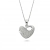 Gümüş Kalp Desenli Kolye