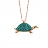 Gümüş Kaplumbağa Kolye Rose