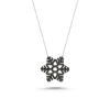 Gümüş Kar Tanesi Kolye Siyah Taşlı