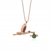 Gümüş Leylek Kolye Rose