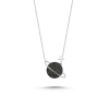 Gümüş Planet Kolye Siyah Taşlı