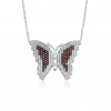 Gümüş Renkli Taşlı Kelebek Kolye